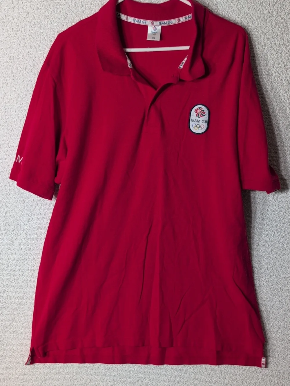 London 2012 Olympic Team GB Great Britain Adidas Red Polo Shirt Size XXL